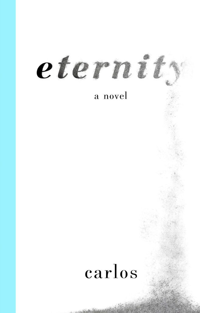 A book cover with the word eternity written in black.